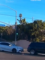 Heart-stopping moment toddler falls from moving car