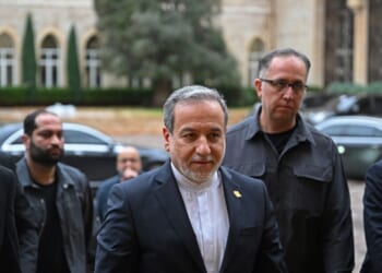 Iranian Foreign Minister Abbas Araghchi arrives at the government palace to meet Lebanon's Prime Minister Nawaf Salam in Beirut on Jan. 9, 2026.