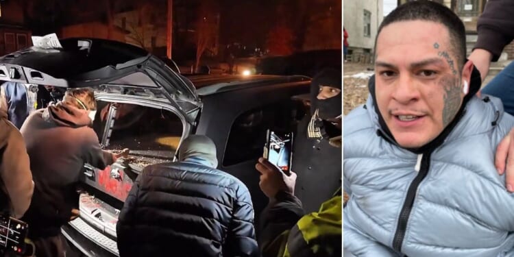 Independent journalist Nick Sortor posted video of rioters smashing their way into a vehicle and stealing a weapon and ammunition Wednesday night. Now, the Department of Homeland Security says it has one of the suspects in custody.