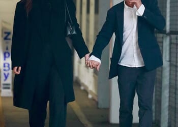 Sean Penn and his girlfriend, Valeria Nicov, were seen holding hands in a rare public display of affection, just days after he sparked controversy for smoking during the Golden Globe Awards