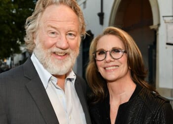 Timothy Busfield has been married to former Little House on the Prairie star Melissa Gilbert, 61, since 2013. They are pictured together in February 2019