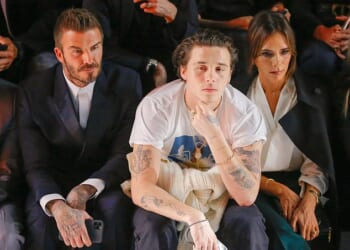 Brooklyn Beckham was once so homesick for his family that he dropped out of his New York photography course after just one year (Seen with mum Victoria and dad David in 2020)
