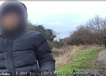 Chilling police bodyworn camera footage captured the killer, who was then aged 14, posing as an innocent bystander just feet away from where Leo is being treated by paramedics