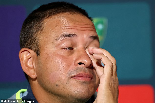 Usman Khawaja (pictured) was visibly emotional when making his retirement announcement