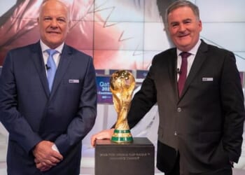 Richard Keys (right, with Andy Gray, left) has reopened a long-running feud with Gabby Logan