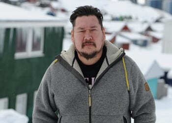 Greenlander Jorgen Boassen (pictured), a local bricklaying company boss, says his business has been 'blacklisted' due to his vociferous championing of the 'Make Greenland American' cause and he felt forced to flee to nearby Denmark