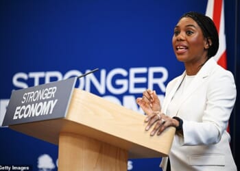 In a speech on Wednesday, Kemi Badenoch likened the recent wave of high-profile defectors to Reform to children 'having tantrums' and asserted the Conservatives as 'the only party of the right'