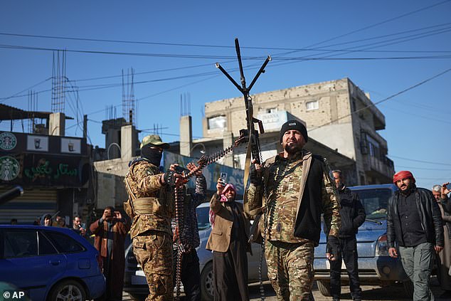 Syrian government troops celebrating today after clearing the SDF from Raqqa