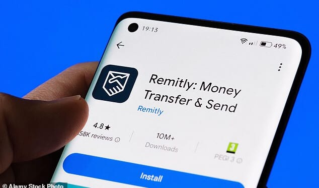 The popular money company Remitly is often used by illegal migrants, like student visa holder James from Vietnam, to send money back to their home countries