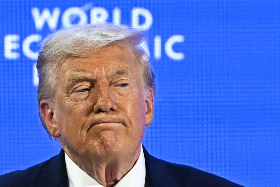 US President Donald Trump looking on during the World Economic Forum annual meeting.