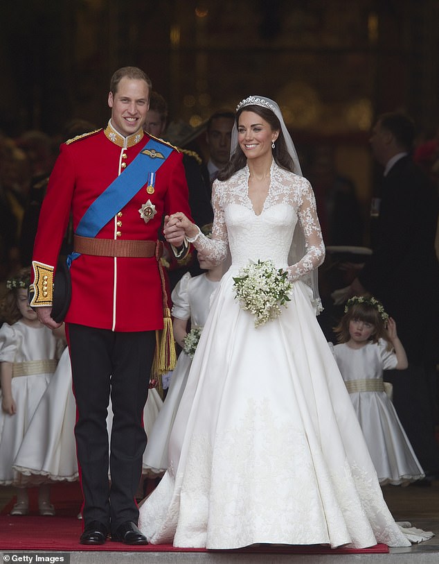 Holly told the Daily Mail: 'I've always been a huge fan of Kate Middleton's 2011 wedding dress, (pictured) and the lace, and how traditional it is, so I took a lot of inspiration from her'