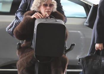 Jane Fondawas seen being pushed along in a wheelchair as she arrived at LAX this week to catch a plane out of Los Angeles