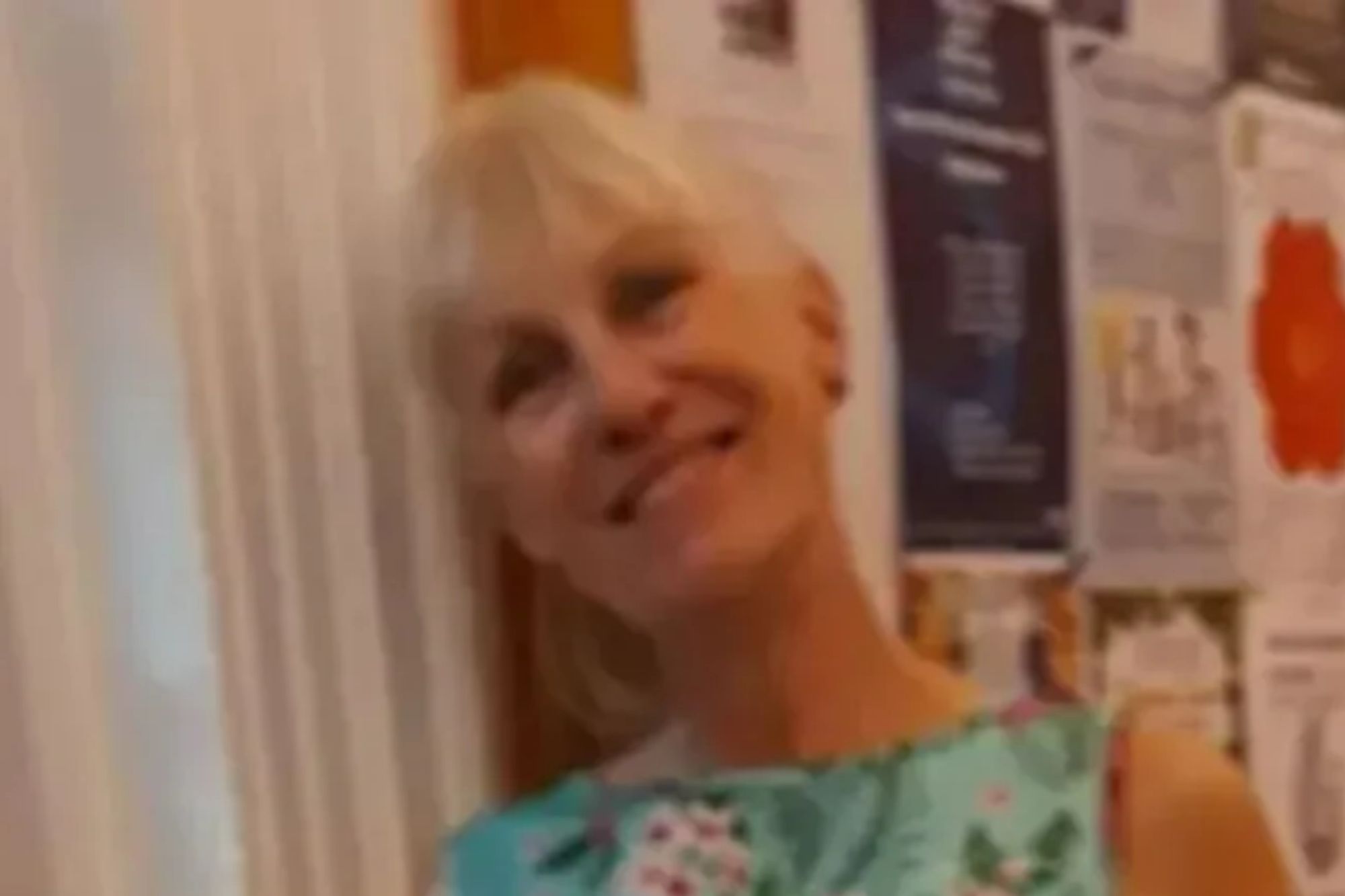 An image collage containing 1 images, Image 1 shows Rosemary Jobson in a blue floral dress with a red belt