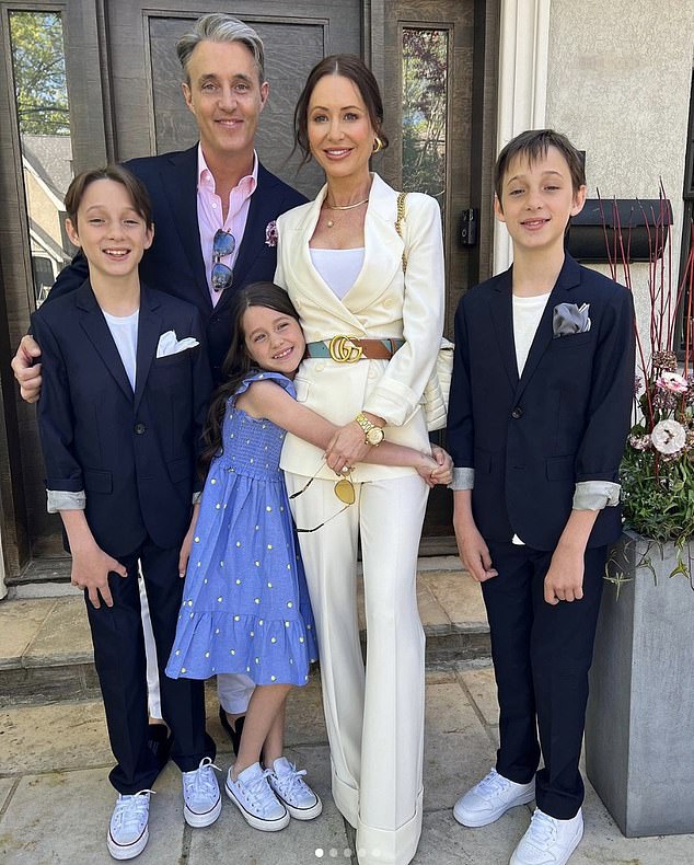 Jessica split from her husband after 16 years of marriage (pictured together, with their three children)