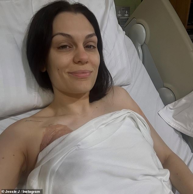 She told Jools: ' I haven't been well this year, I've got new boobs, big. We're looking at the positive silver lining. My nipples are looking in different directions, but we look at the positives! For context, I did have breast cancer'