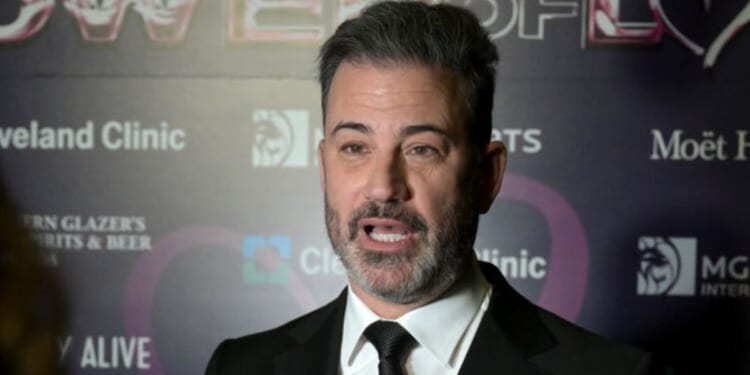 Jimmy Kimmel, seen in a 2025 photo, turned on the tears for a Minnesota man shot while trying to interfere with federal immigration officers doing their jobs.