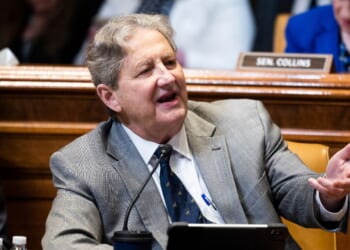 Sen. John Kennedy questions U.S. Attorney General Merrick Garland during a Senate Appropriations Subcommittee on Commerce, Justice, Science, and Related Agencies hearing to discuss the fiscal year 2023 budget of the Department of Justice at the Capitol in Washington, D.C., on April 26, 2022.