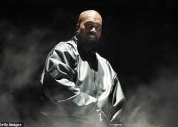 Kanye West, 48, and his daughter North, 12, gave a surprise duet performance during his Mexico City concert on Friday; seen in 2024 in Inglewood