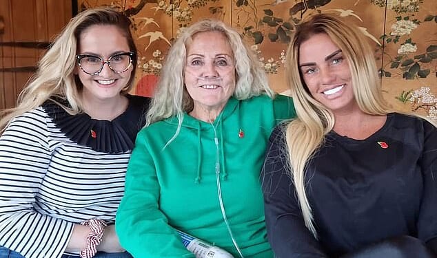 Katie Price's family were reportedly left 'stunned' after discovering her surprise engagement to entrepreneur Lee Andrews on social media, just weeks after her split from JJ Slater (pictured with her mother Amy and sister Sophie)