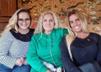 Katie Price's 'worried' family are reportedly planning an intervention over her whirlwind marriage to entrepreneur Lee Andrews (Katie pictured with her sister Sophie and mum Amy)
