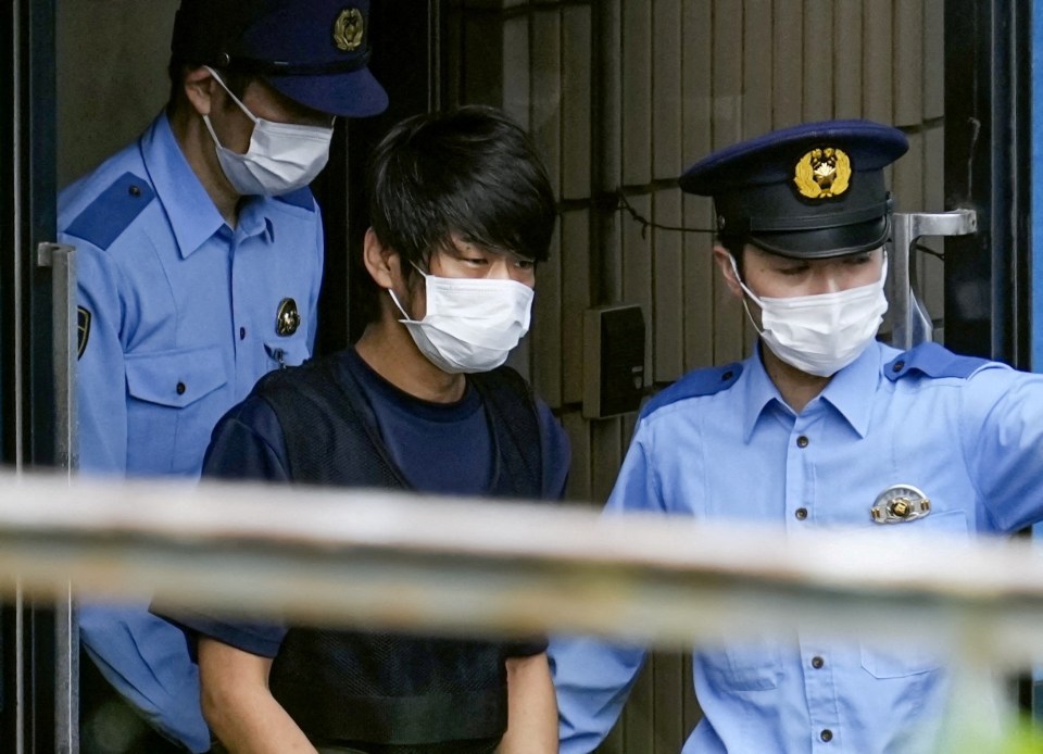 Tetsuya Yamagami, suspected of killing former Japanese premier Shinzo Abe, is taken to prosecutors in Nara, Japan