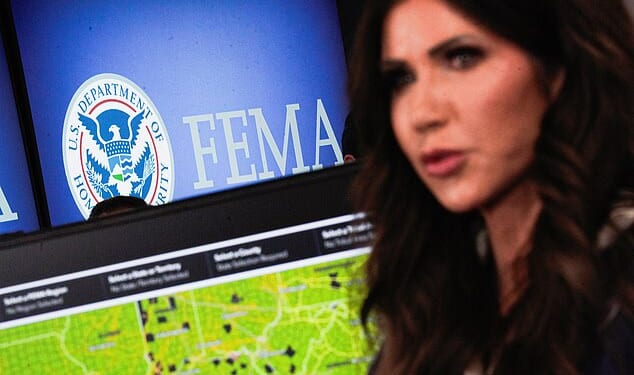 U.S. Homeland Security Secretary Kristi Noem holds a press conference at the Federal Emergency Management Agency (FEMA) National Response Coordination Center in Washington, D.C., U.S., January 24, 2026