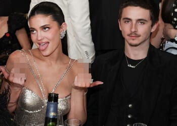 Kylie Jenner and Timothée Chalamet's unlikely pairing was illustrated in an 'iconic' image taken at Sunday night's Golden Globes - as the reality star pulled a 'classless' pose while the indie actor grimaced