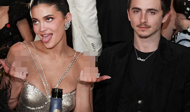 Kylie Jenner and Timothée Chalamet's unlikely pairing was illustrated in an 'iconic' image taken at Sunday night's Golden Globes - as the reality star pulled a 'classless' pose while the indie actor grimaced