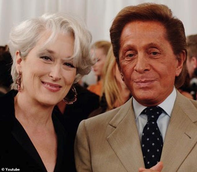 Valentino appeared as himself in 2006's The Devil Wears Prada (pictured with Meryl Streep in the movie)
