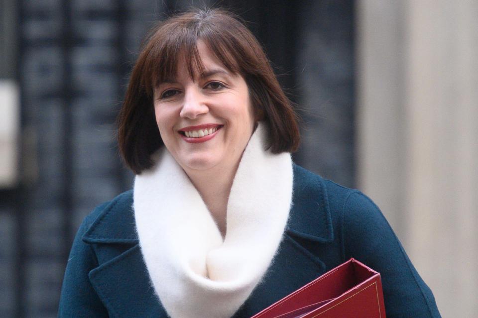 Bridget Phillipson, Secretary of State for Education, smiling while departing a cabinet meeting.
