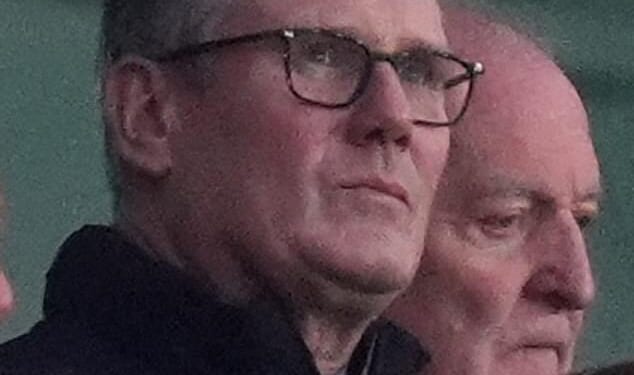 Keir Starmer, pictured at the Arsenal match on Sunday, was warned last night that the by-election block on Andy Burnham has made it more likely he will face a leadership challenge