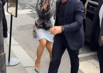 Lauren Sanchez, 56, narrowly avoided a wipeout while out in Paris with husband Jeff Bezos, 62, on Monday