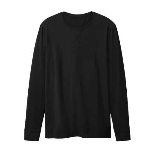 Black long-sleeve thermal shirt.