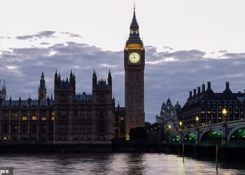 A strike by power supply workers plunged the country into darkness during the Big Ben countdown to Auld Lang Syne on New Year's Eve at the end of 2029