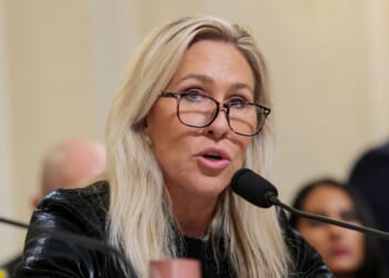 Rep. Marjorie Taylor Greene speaks during a hearing with the House Committee on Homeland Security in the Cannon House Office Building on Dec. 11, 2025, in Washington, D.C.