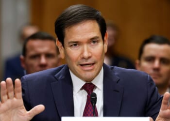 Secretary of State Marco Rubio testifies during a Senate Foreign Relations Committee hearing in the Dirksen Senate Office Building on Capitol Hill on Jan. 28, 2026, in Washington, D.C.