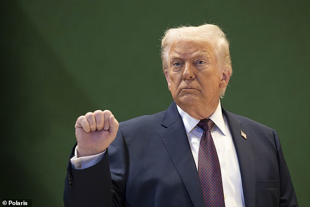 Donald Trump (pictured) sparked outrage and revulsion for his slur that hero British troops shied from danger in Afghanistan