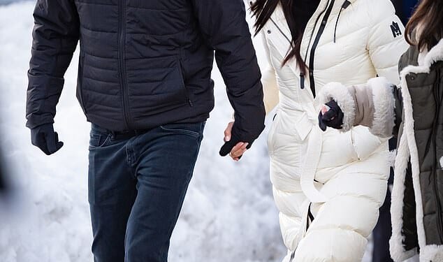Harry and Meghan walk hand in hand at the Hillcrest Recreation Centre at the Invictus Games on February 10 2025