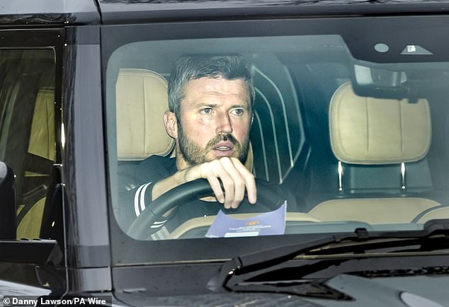 Carrick was pictured pulling up to Carrington on Tuesday to start work in his new role