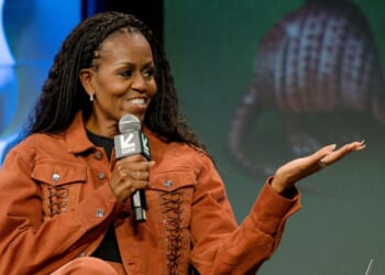 Michelle Obama speaks on stage during IMO Live podcast 2025 SXSW Conference and Festival at Austin Convention Center on March 13, 2025, in Austin, Texas.