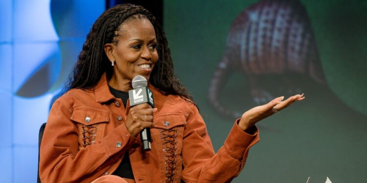 Michelle Obama speaks on stage during IMO Live podcast 2025 SXSW Conference and Festival at Austin Convention Center on March 13, 2025, in Austin, Texas.