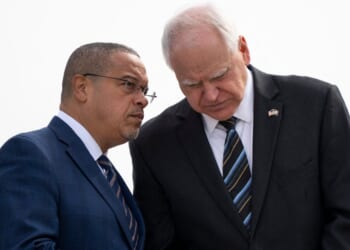 Minnesota Attorney General Keith Ellison, left, and Minnesota Gov. Tim Walz, seen in a 2024 photo, are set to testify on their state's massive fraud scandal.
