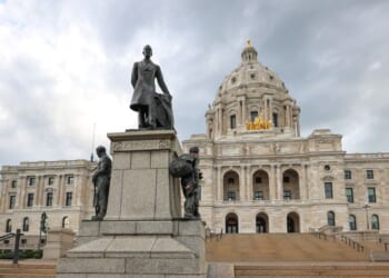 A makeshift memorial for DFL State Rep. Melissa Hortman and her husband Mark Hortman is seen at the Minnesota State Capitol building on June 16, 2025, in St. Paul, Minnesota.