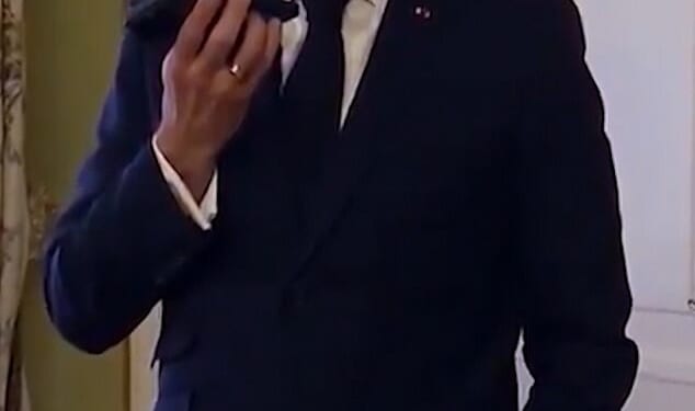 This is the moment Emmanuel Macron woke Donald Trump to deliver news of a potential Ukraine ceasefire - sparking a gleeful response from the US president as he joked: 'Oh good, Nobel Prize for this'