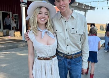 Sydney Sweeney's brother Trent was caught remonstrating with anti-Trump demonstrators in resurfaced footage (the pair are pictured at a family party in 2022)