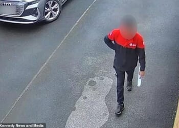 A DPD driver was caught on camera pretending to deliver an iPhone, a customer claimed