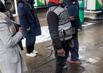 Footage shows a group of migrants wandering through Toddington Services on the M1 in Bedfordshire on Tuesday afternoon, after allegedly getting off a lorry from France