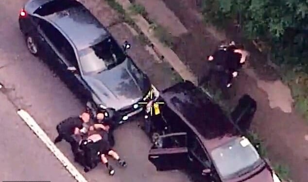 Footage shows Andrew Fitzgerald, 35, and Sean Richardson, 34, being arrested on the A617 near Newark, Nottinghamshire, in July 2024