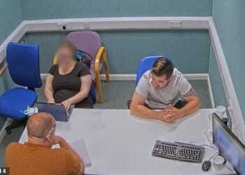 Jay Lang is questioned at Basildon police station in Essex after his arrest in November 2021