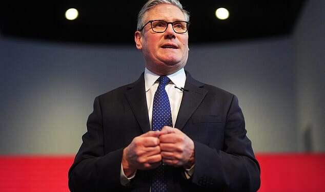 Sie Keir Starmer at a reception in Shanghai. More than half of voters want to see Sir Keir ousted as Labour leader, a new poll suggests